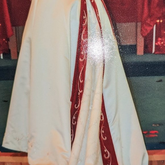 Sz 14 Alfred Angelo Claret/Ivory Wedding Dress - Picture 5 of 8